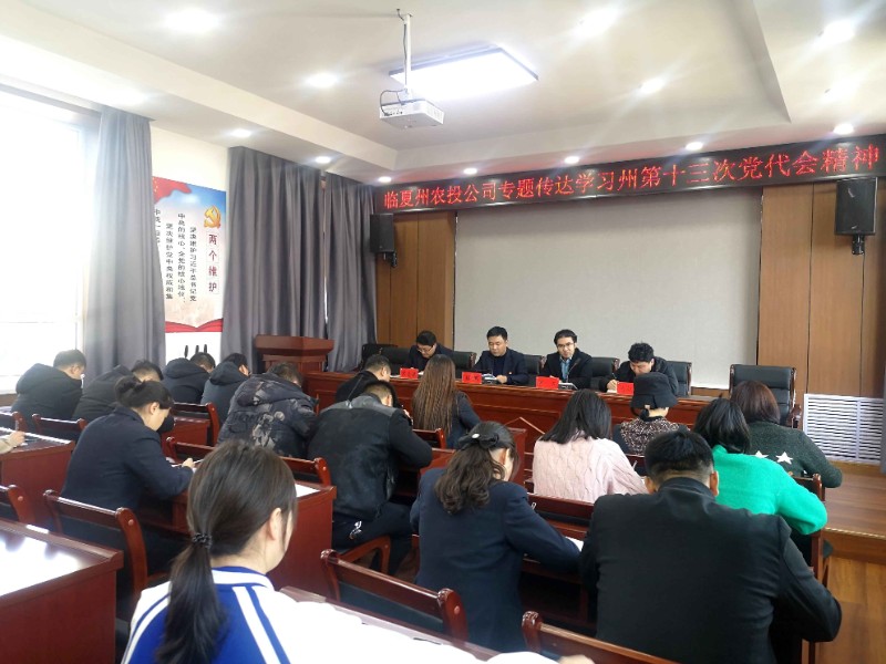 临夏州农投公司专题转达学习州第十三次党代会精神 - 党群事情 - 党群事情 - 党代会,公司,第十,三次,精神,临夏,学习,州农
